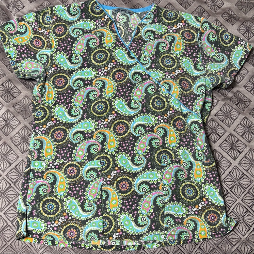 Paisley scrub top